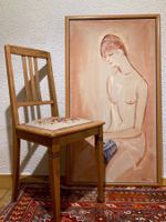 🌟 Jules Fehr 1960: Frau / Akt mit Kaffeemühle Kaffee sig.🌟