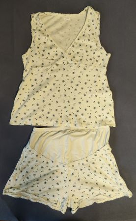 Pyjama short grossesse et allaitement en coton