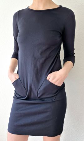 PIU & PIU MADE ITALY XS 34 DUNKELBLAU KLEID DRESS TOP NP 390