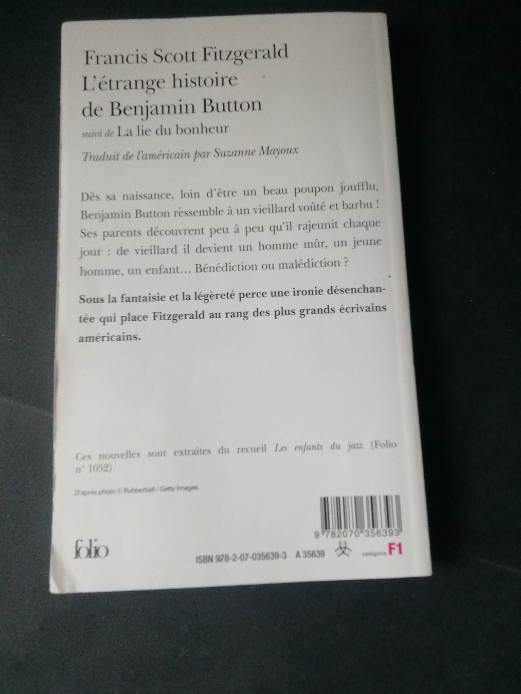Bücher: L'étrange histoire de Benjamin Button - Fitzgerald – Gebraucht aus Commugny von Juliemimi 1
