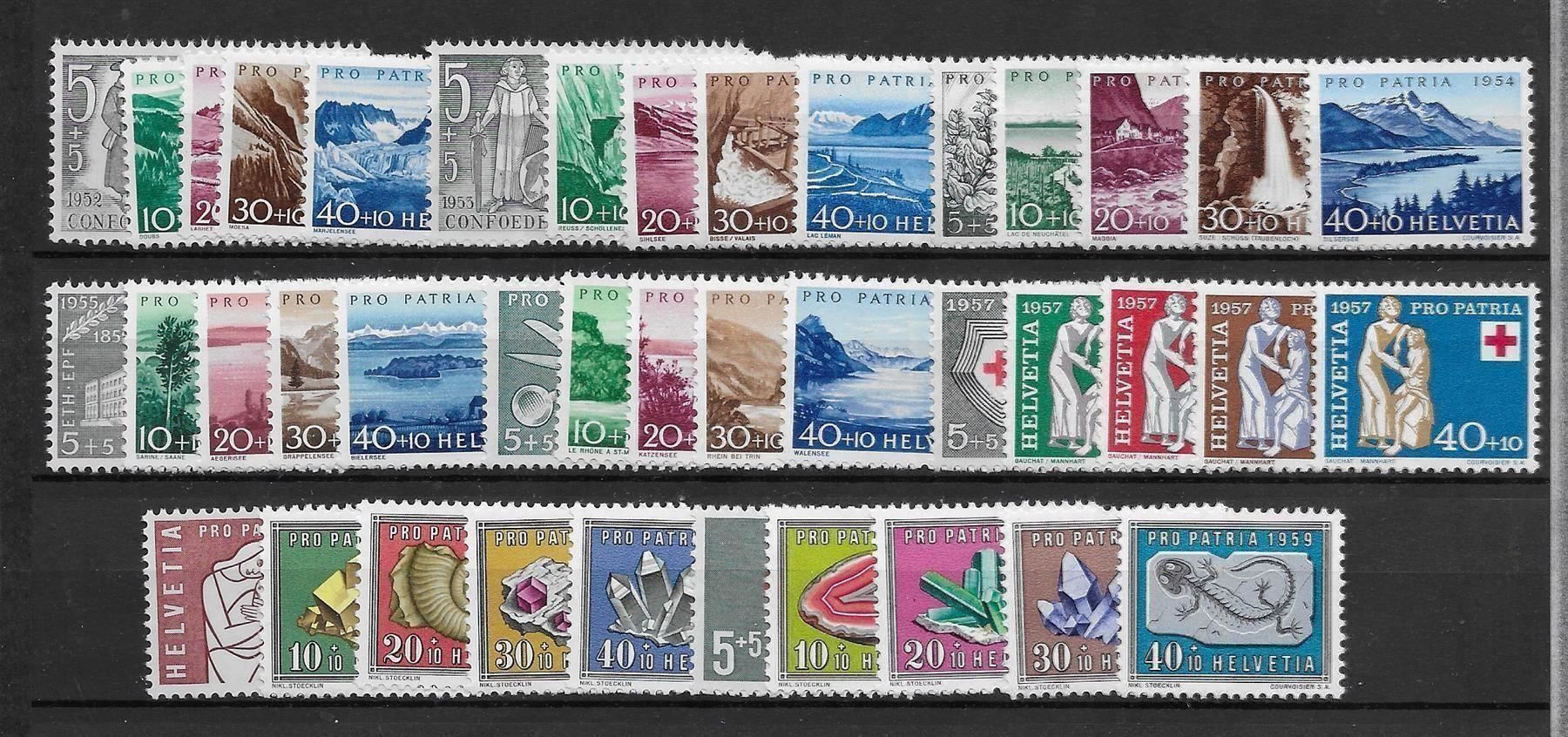 Tutti i francobolli: Pro Patria 1938-1959 ** Kat: 311.50 CHF – Nuovo (secondo la descrizione) da Remetschwil venduto da Hofiii 1