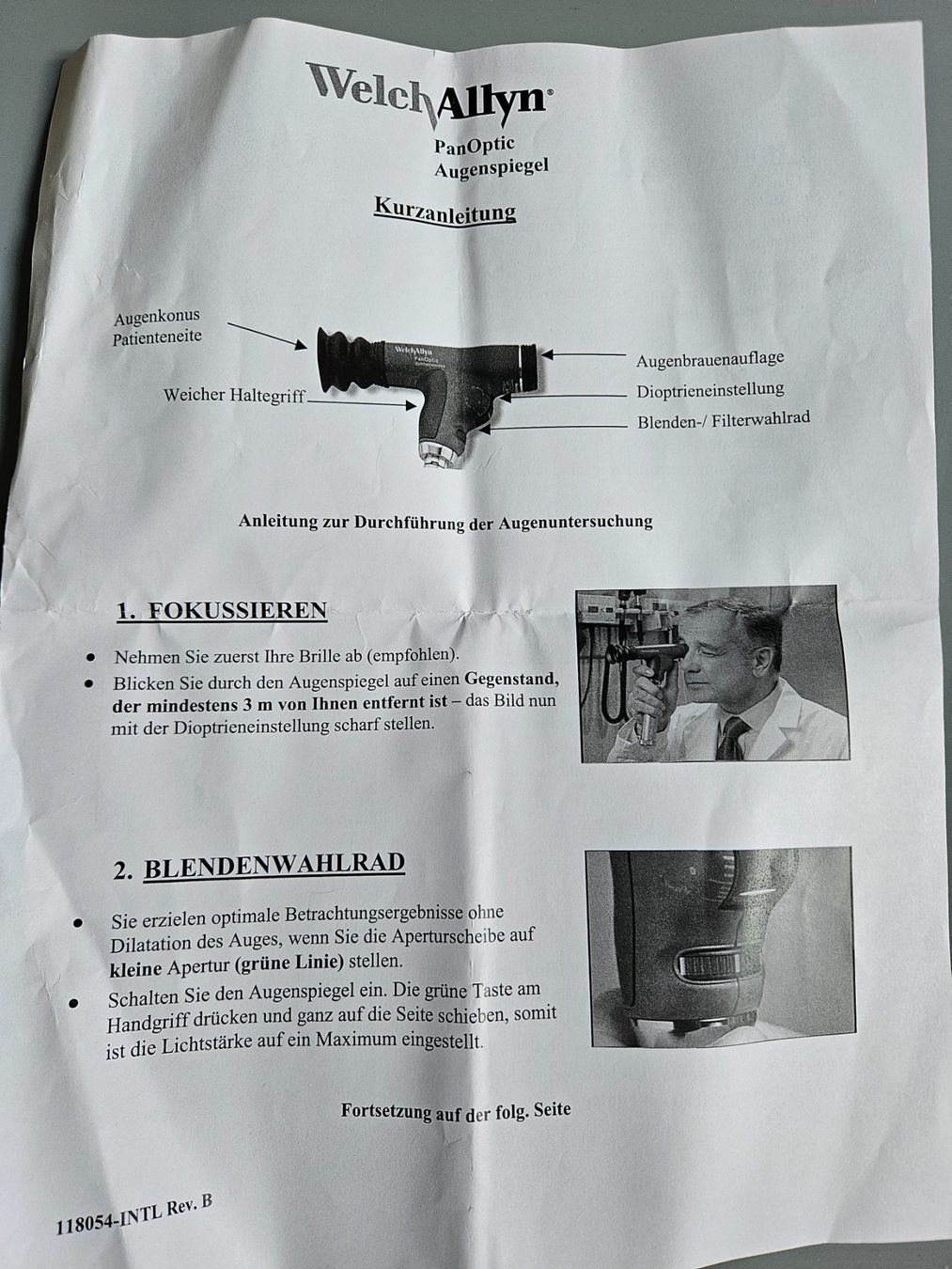 Attrezzature mediche: PanOptic Opthalmoskop WelchAllyn – Usato da Bern venduto da fidirulla 2