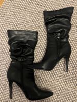 Elegante Damen Stiefel Schwarz, Gr. 39