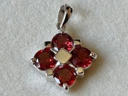 Granat Anhänger, Silber 925