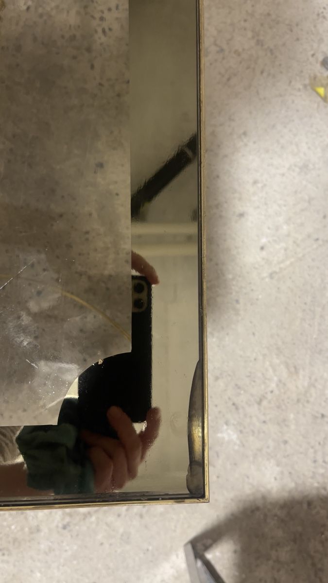 Tavoli: Glass Side Table Brass Fluted Legs Rectangular Used – Usato da Dübendorf venduto da kas_67jv 1