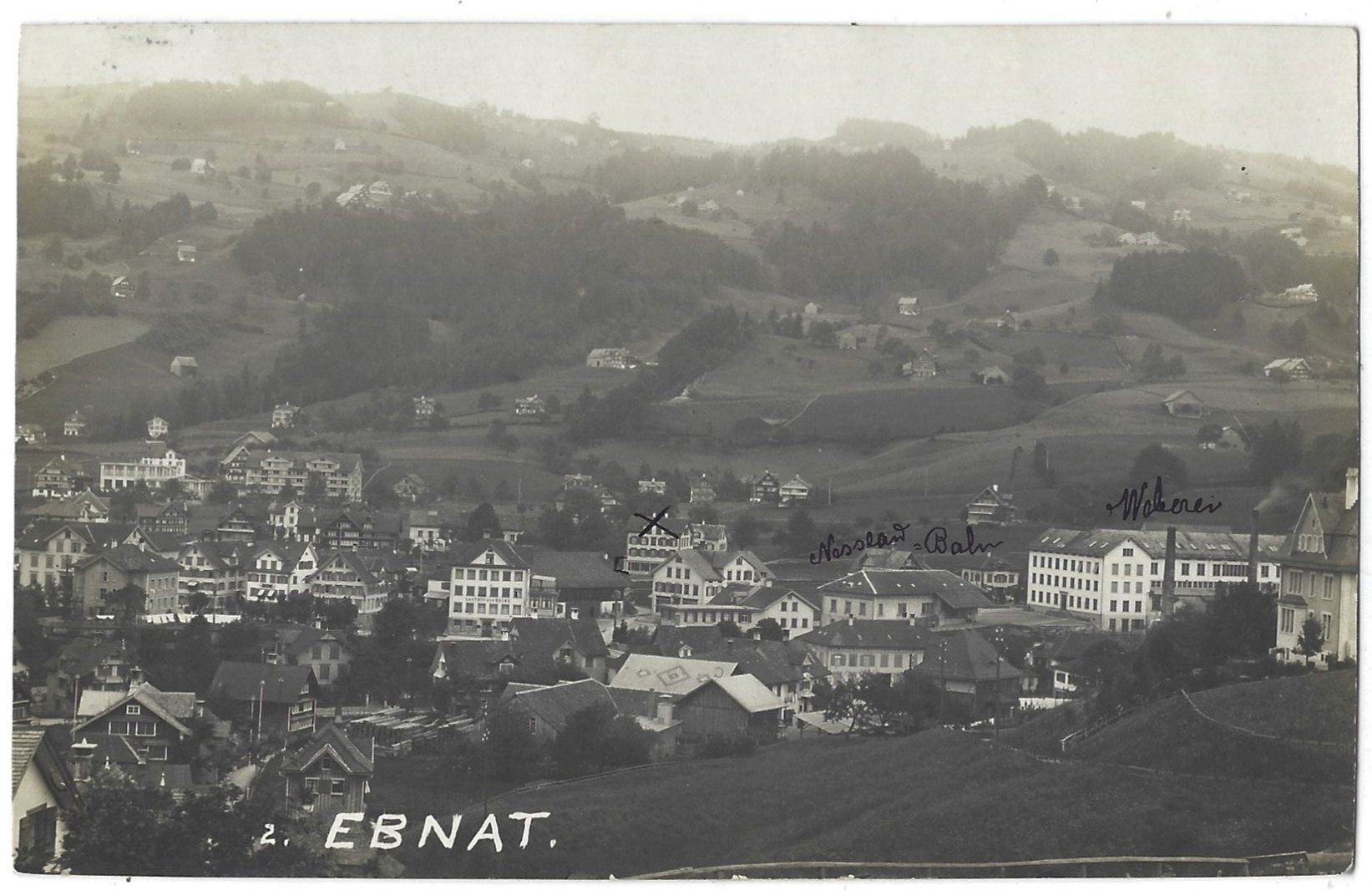 Cartoline postali: 2.   E B N A T . – Usato da Bütschwil venduto da Jackson1A