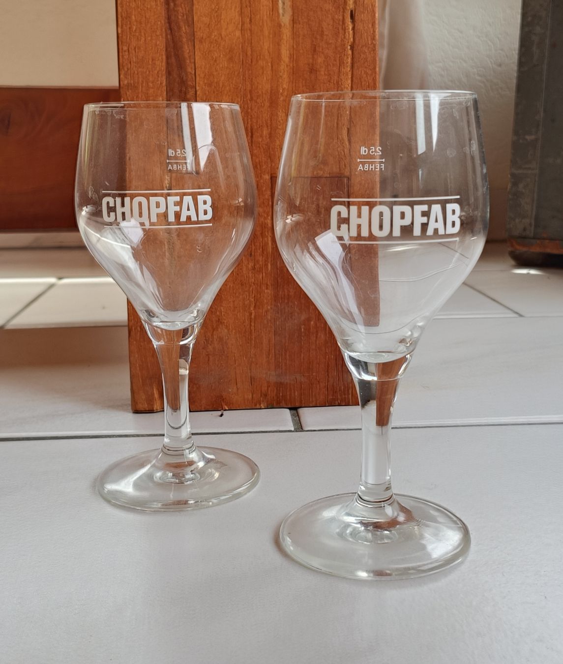 Gläser: Biergläser CHOPFAB 2x 2,5 dl – Gebraucht aus Mumpf von anelva