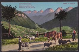 Bauernleben Landwirtschaft Abend im Gebirge
