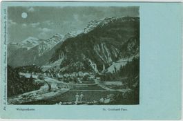 UR 30 Mondschein-Litho St.Gottthard-Pass Fr.A.Ackermann, Mün