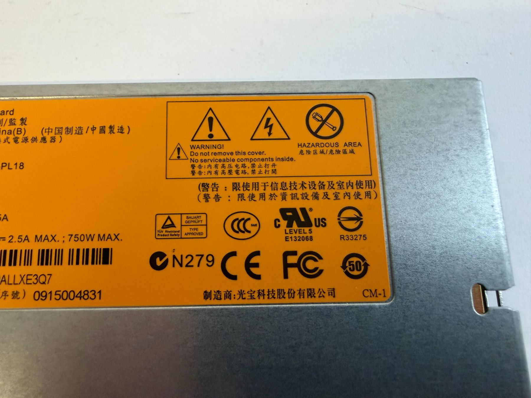 Hewlett Packard Server: HP Power Supply 750W, Hot Plug, Server ProLiant – Usato da Huttwil venduto da Thoste 3