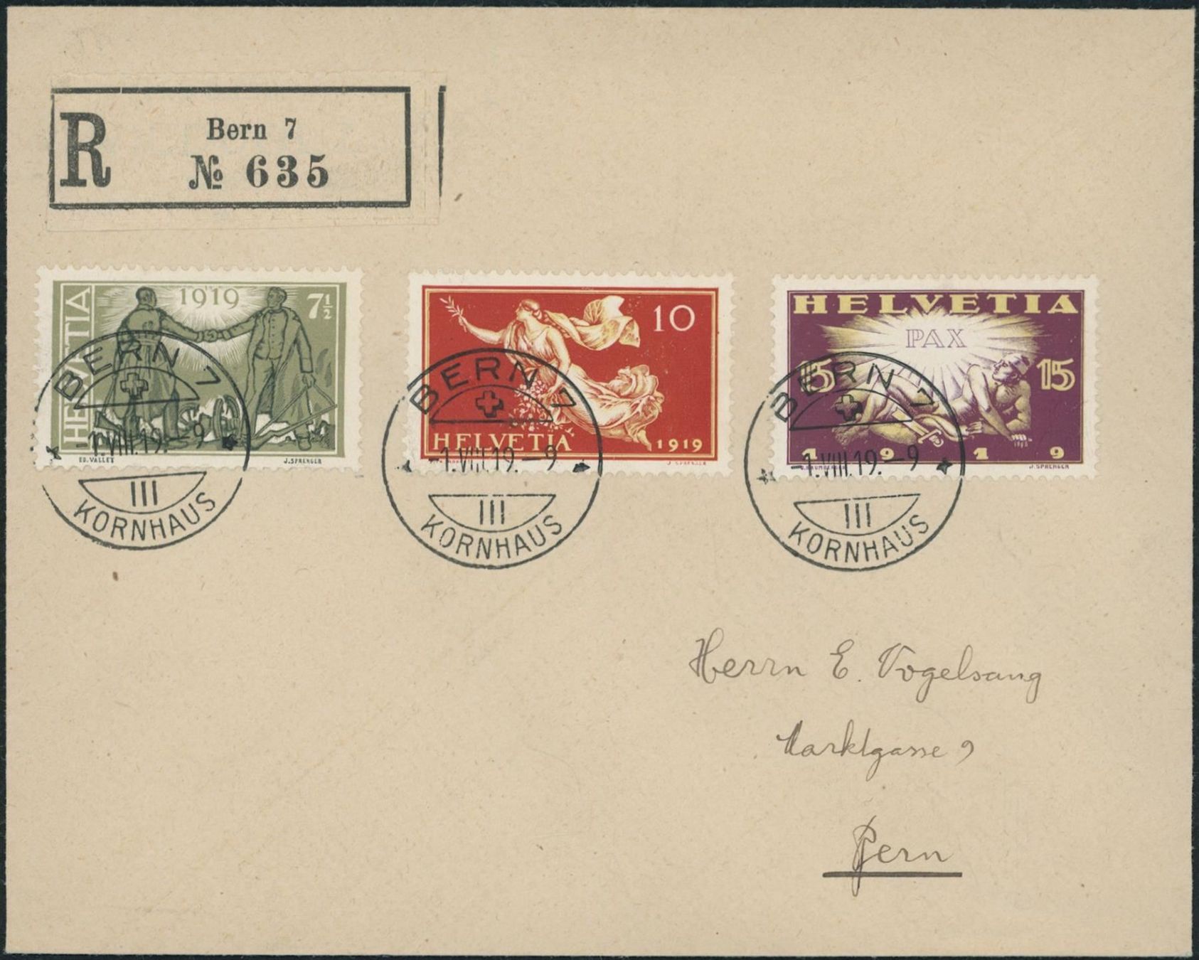 Tous les timbres: 1919 - Friedensmarken - FDC ET – D'occasion à Schindellegi par leecollect