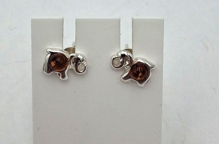 Orecchini pendenti & Orecchini a lobo: Elefanten Ohrstecker  925 Sterling Silber  dunklem Bernstein – Nuovo e nell'imballaggio originale da Heiligkreuzsteinach venduto da schmucktime 5