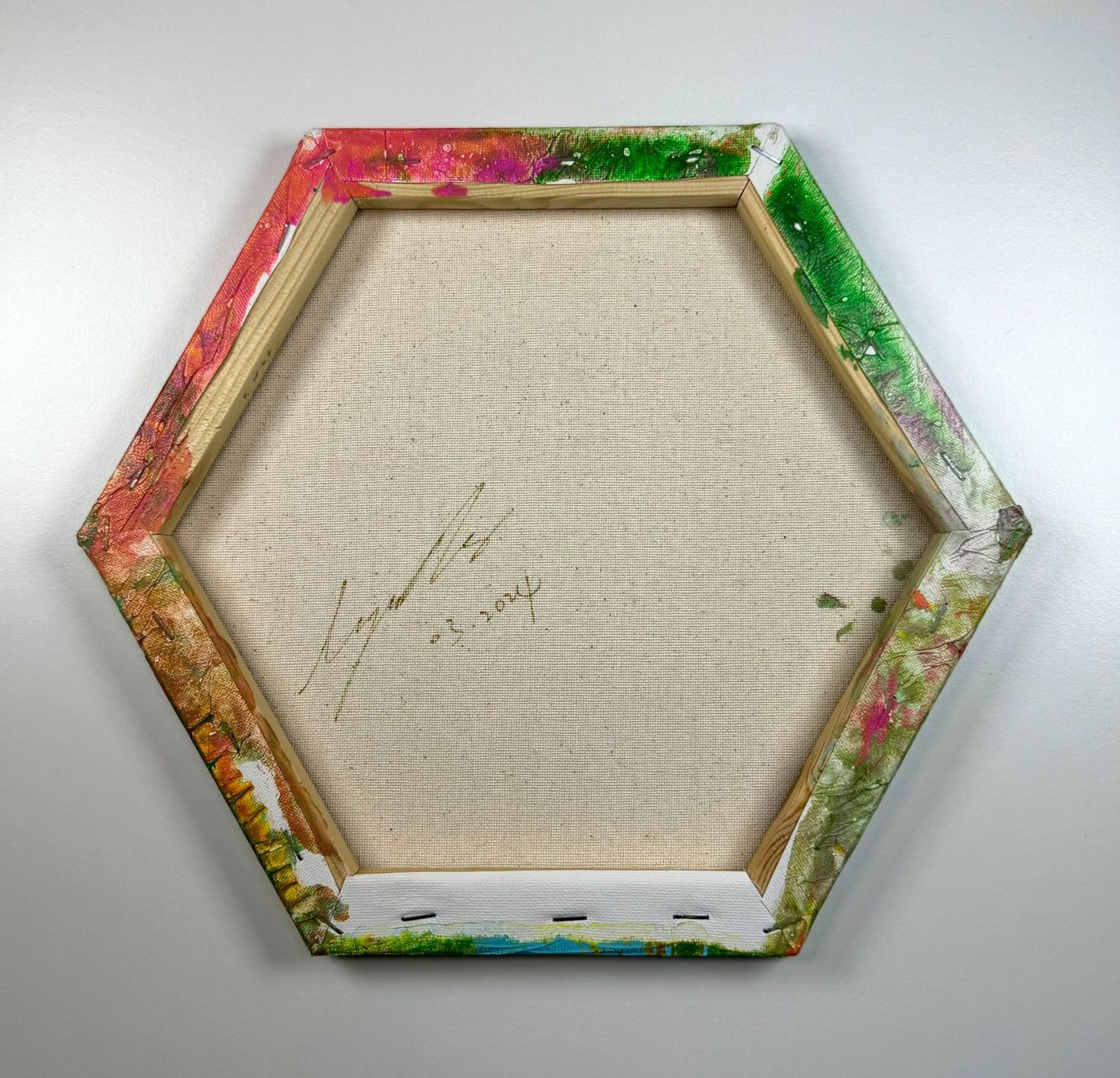 Dipinti: Acryl-Flüssigmalerei, Sechseck – Usato da Schlieren venduto da MayaSheng1983 2