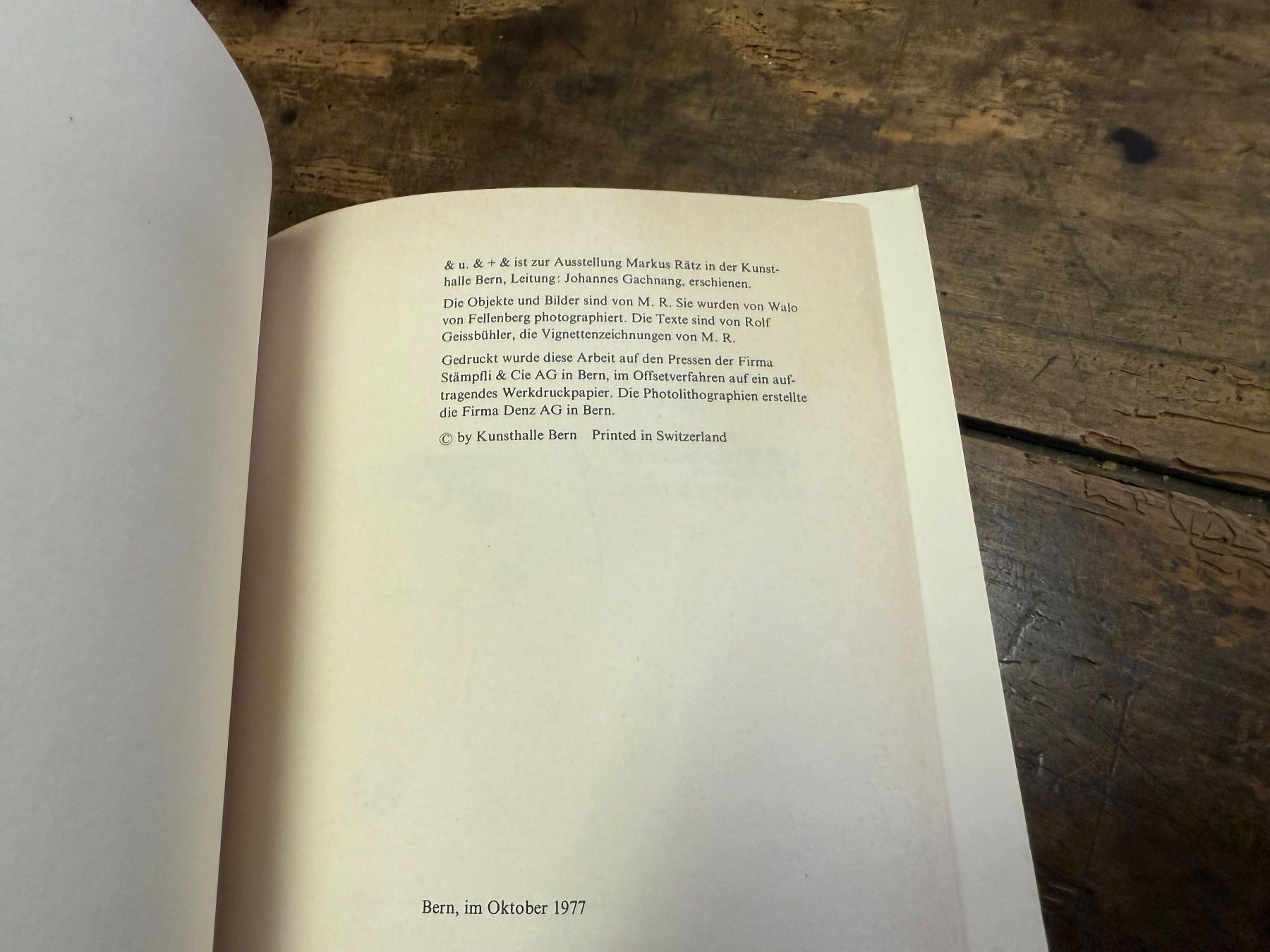 Libri: Markus RAETZ Kunsthalle Bern 1977 – Usato da Bern venduto da Jwpm66 4
