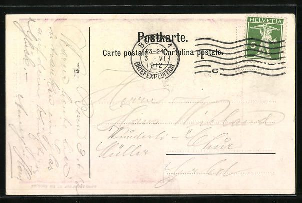 Cartoline postali: Bern, Besucher im Kornhauskeller, 1912 – Usato da Berlin venduto da bartko-reher 1