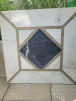 Marmorplatte mit Mosaikrand ca. 50x50cm gebraucht