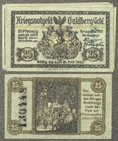 Goldberg (Schlesien) GOLDBERG. 13 x 25 Pfennig 1918 NOTGELD