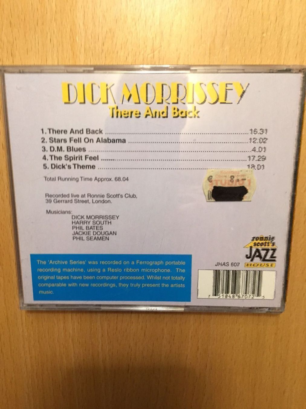 CD: Dick Morrissey - There and Back – Usato da Rüti ZH venduto da alumedien 1