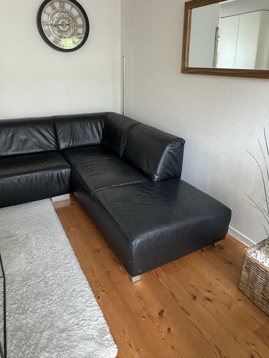 Sofas: Ledersofa Schwarz – D'occasion à Kappelen par Bluesim77 2