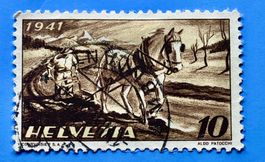 Nr.252 Bauer,Pferd,Pflug  GESTEMPELT 1941  