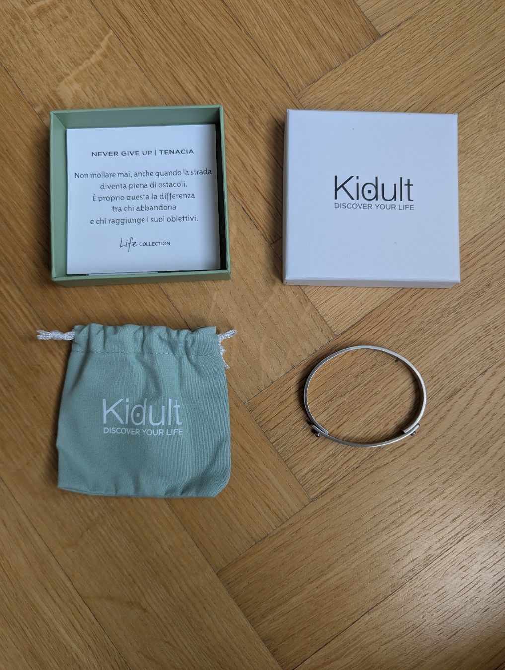 Bracciali & Braccialetti: Kidult Steel Bracelet "Never Give Up" – Nuovo (secondo la descrizione) da Zürich venduto da icecream