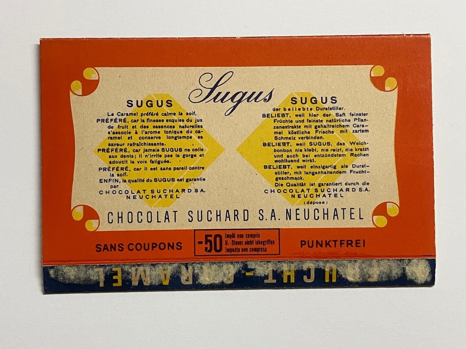 Suchard Carte collezionabili: Sugus - Originalverpackung, Suchard Reklame – Usato da Regensdorf venduto da 7ws8 1