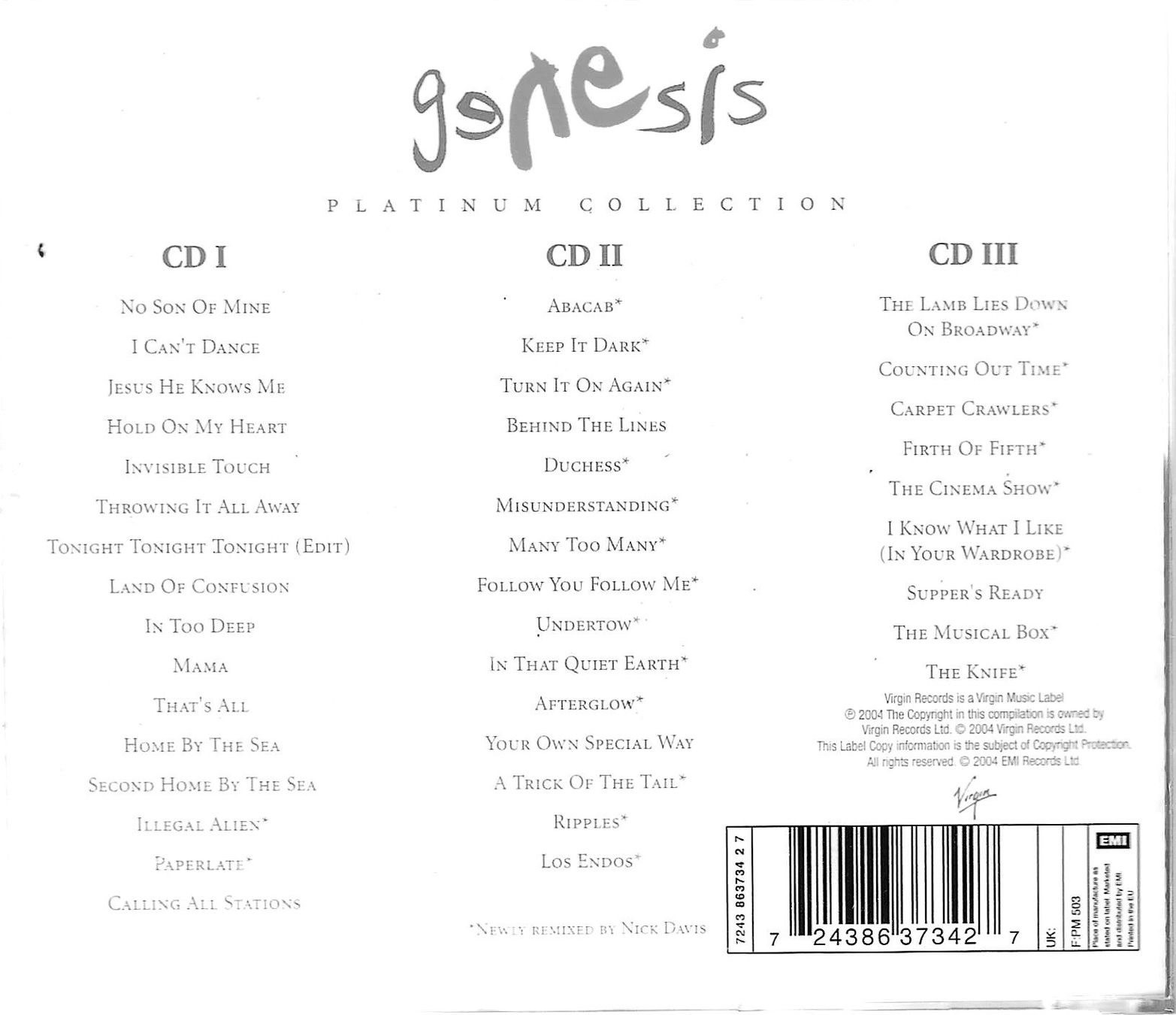 CD: Genesis  3 CD's Box - Platinum Collection – Usato da Savagnier venduto da Ne2065 1