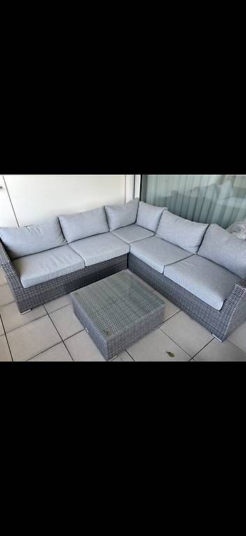Divani: Gartenlounge Set ACA Rattan grau 4 Teile Tisch Sofa Eckteil – Usato da Buchs AG venduto da ilhan01 1