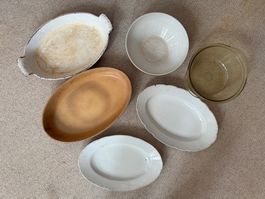 6er Set Vintage Geschirr, Schüsseln und Platten zu verkaufen