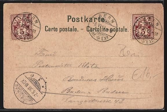 Cartoline postali: Litho Interlaken, Giessbach, Staubbach,  – Usato da Berlin venduto da bartko-reher 1