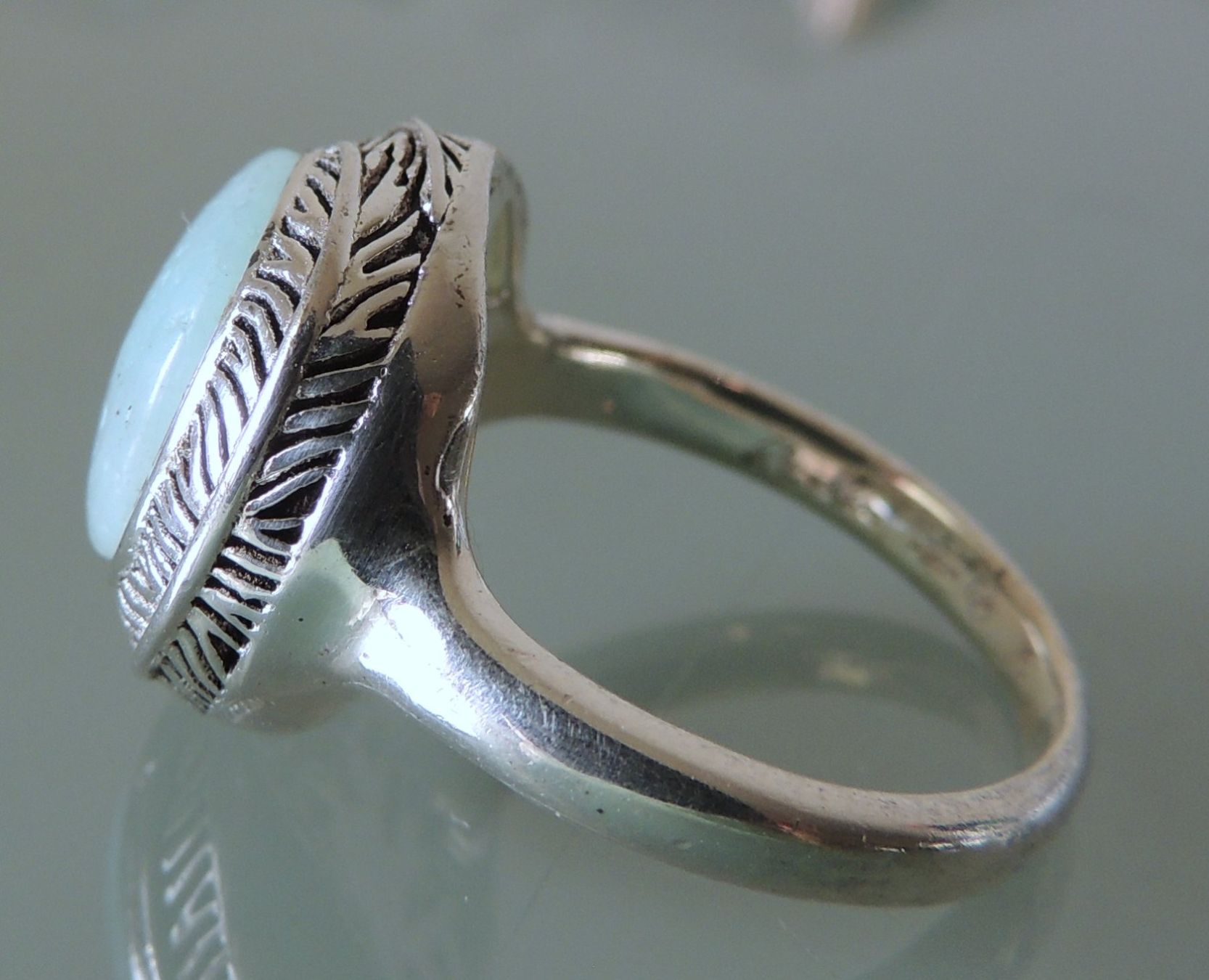 Pompidou Anelli: POMPIDOU Silber 925 Fingerring Amazonit Gr. 60 – Nuovo (secondo la descrizione) da Waldenburg venduto da schaller707 2