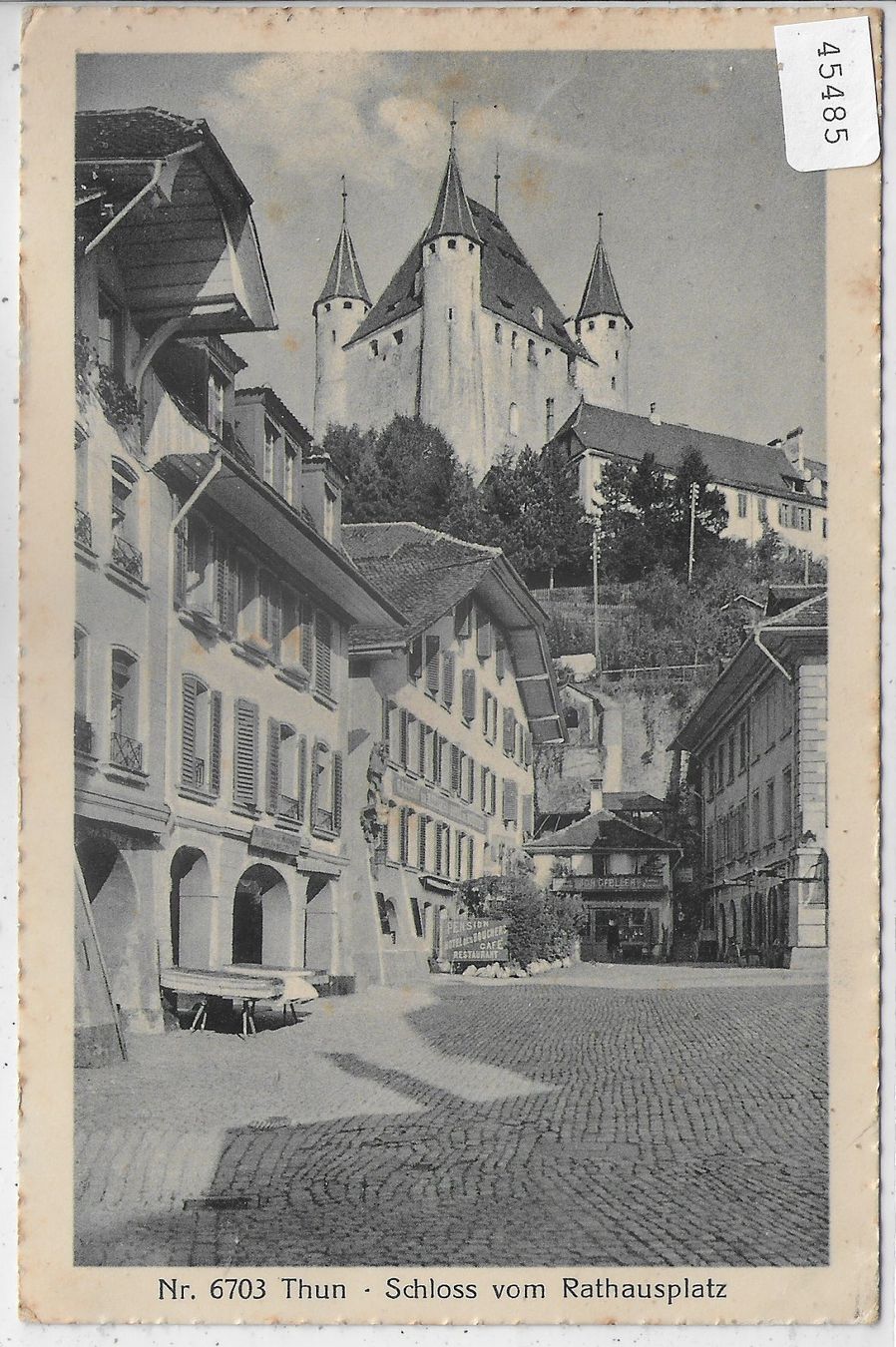Cartoline postali: Thun - Schloss vom Rathausplatz aus – Usato da Ettingen venduto da Kartenplanet