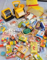 💛 Ein ganzer Tisch voller Zubehör Verkaufsladen 70er Jahre