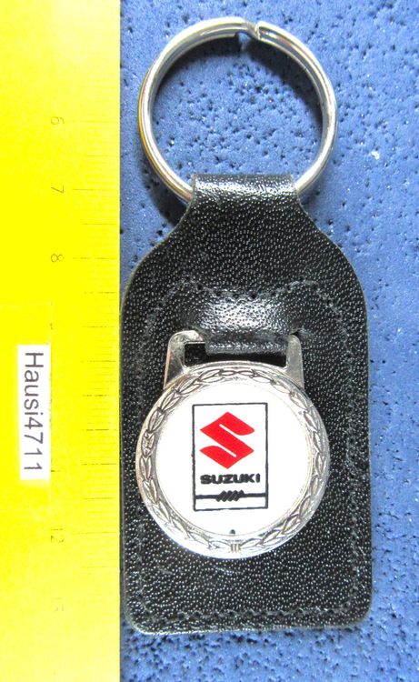 Suzuki Schlüsselanhänger Weiß - Original Webband 10x3cm
