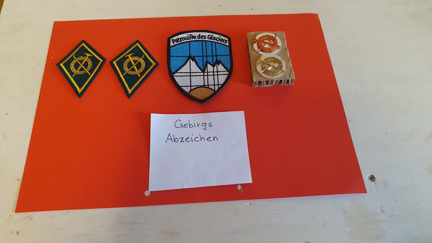 Schweizer Armee Uniformi: Gebirgs - Abzeichen der Schweizer Armee mit rare Variante – Usato da Richigen venduto da Auerhahn11