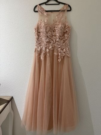 Elegantes Abendkleid / Ballkleid Rosé Gr. 42 (fällt wie 40)