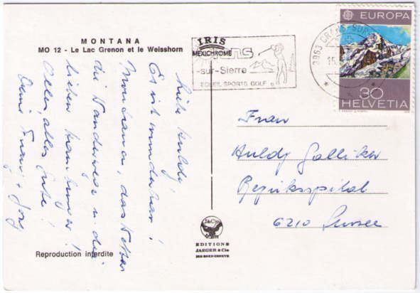 Cartoline postali: Montana - Lac Grenon & Weisshorn – Usato da Binningen venduto da Mountainrider 1