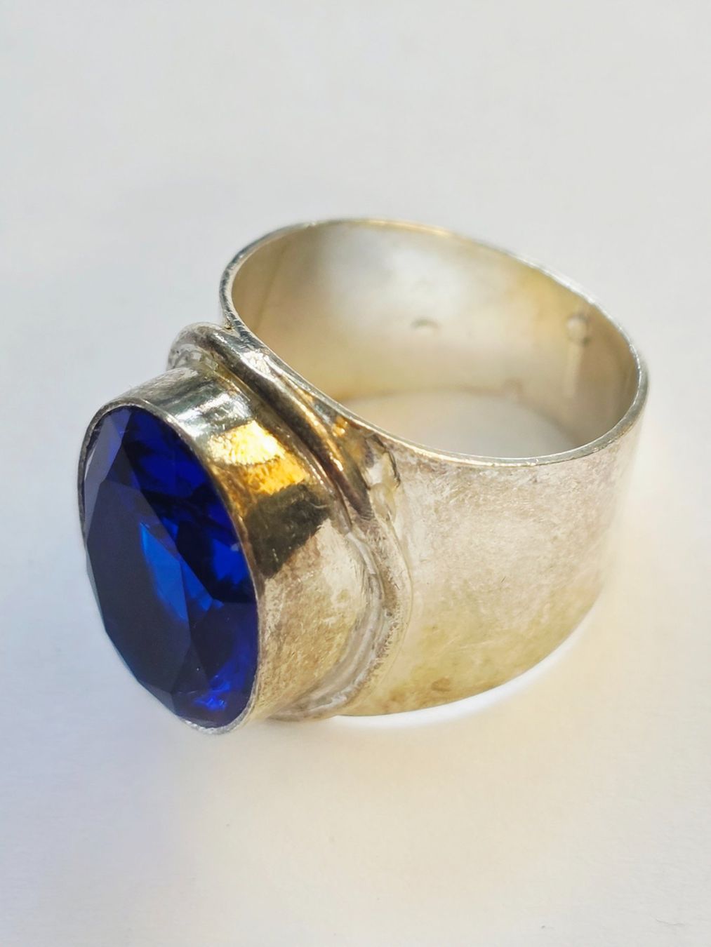 Bagues: Ring Silber grosser blauer Stein Grösse 68 17.7mm – Neuf (Voir description) à Zürich par ben_mn5h 8