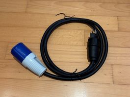 Adapterkabel CEE-Kupplung IP44 1,5m Schwarz, CH-Stecker