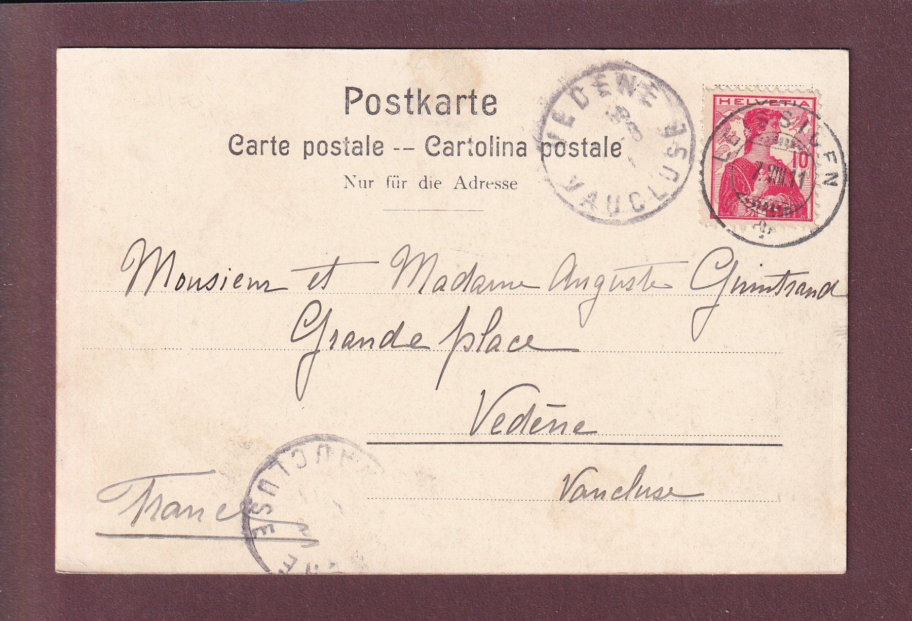 Ansichtskarten: SPIEZ am Thunersee - 1911 – Gebraucht aus Pully von nicecards 1