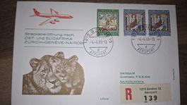Swissair Zürich - Geneve - Nairobi 04.04.1968