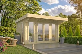 Modernes Blockhaus / Gartenhaus Whitegate 70 mm