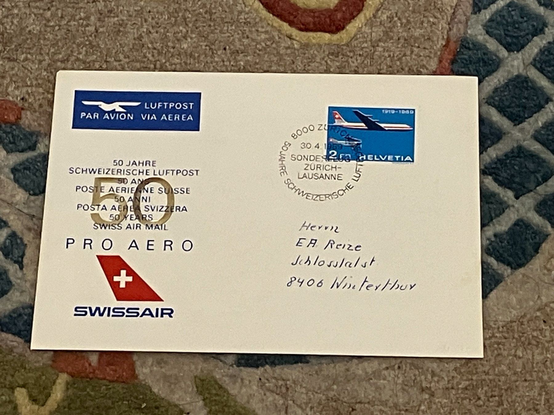 Tutti i francobolli: CH FDC  Swissair 1969 – Usato da Koblenz venduto da Markenhimmel