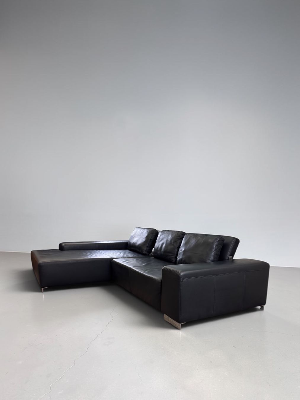 Sofas: Ewald Schillig Ecksofa aus schwarzem Nappaleder – D'occasion à Bachenbülach par Sofalab.swiss 4