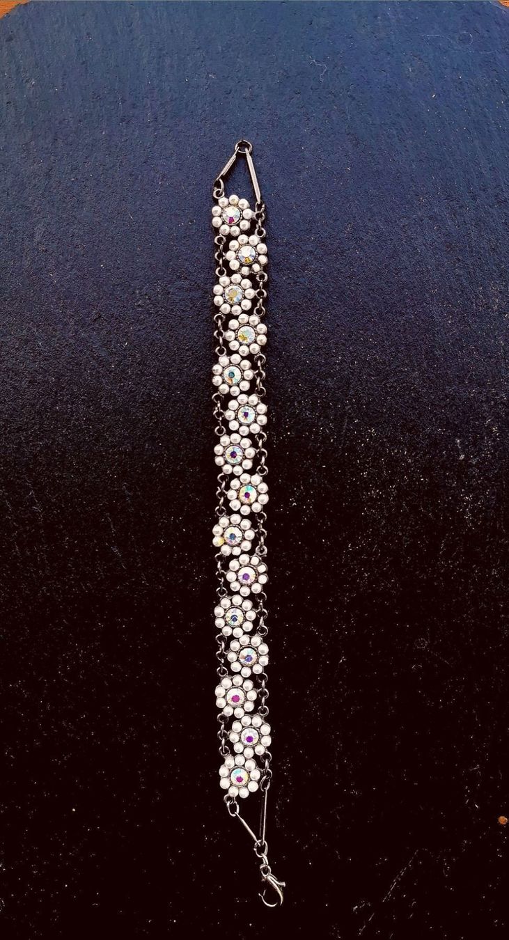 Armbänder & -reifen: Bracelet souple laiton, perles et strass – Gebraucht aus Veyrier von Leilazizou 6
