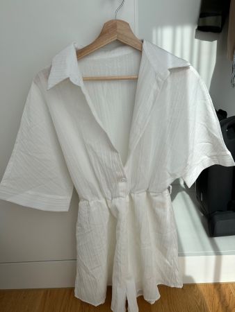 Weisser Sommer Jumpsuit Gr. S / 36 luftig elegant