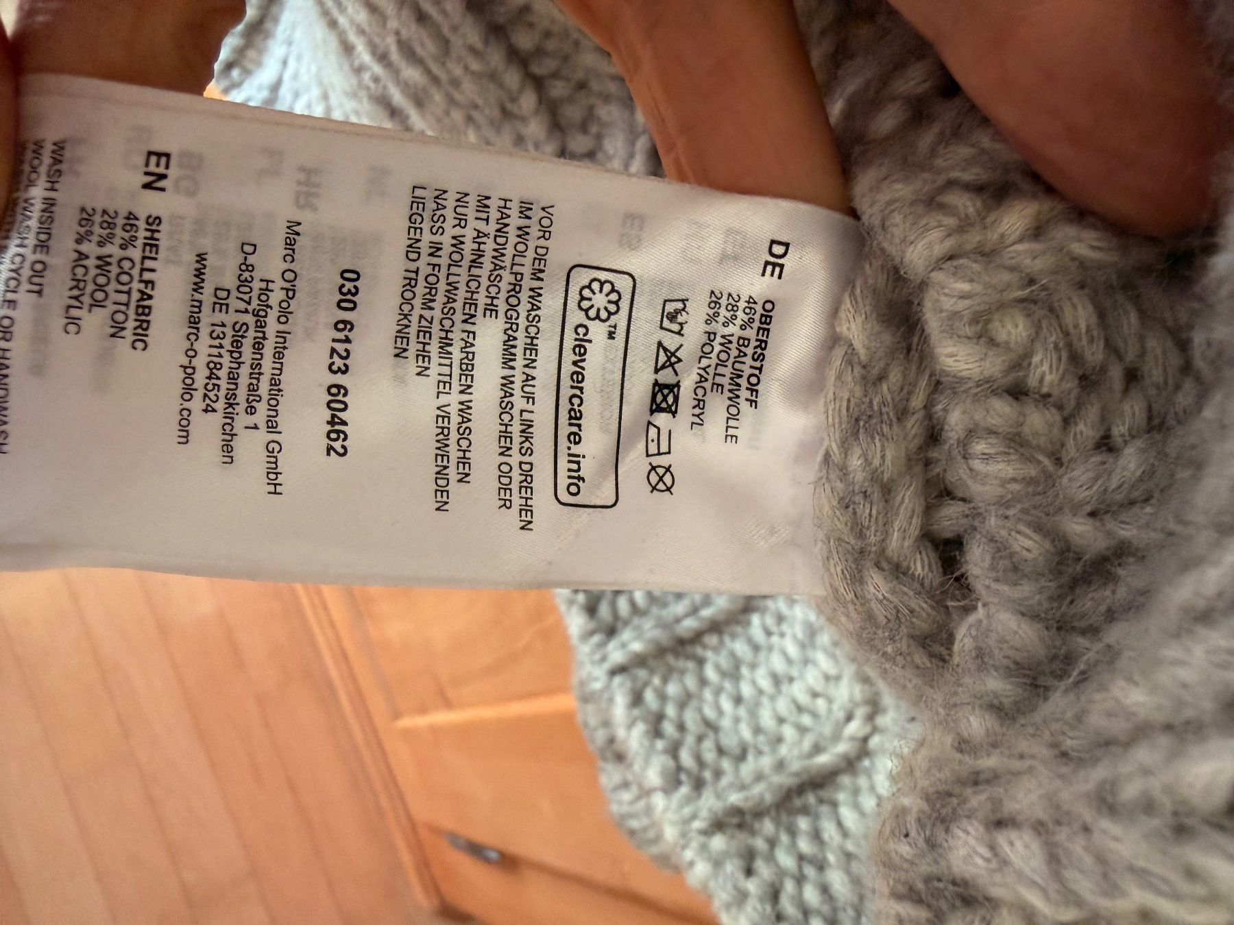 Icebreaker Maglioni & Felpe: Marc O’Polo Strickpullover, Gr. XL Grau, Wolle & Baumwolle – Usato da Uster venduto da Schangnau87 7