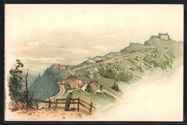 Lithographie Rigi-Kulm, Totalansicht