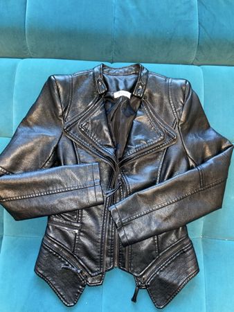 Statement Biker Lederjacke Vintage, taillierter Schnitt