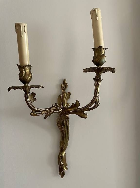 Lampade: Paire d appliques bronze doré  – Usato da Aigle venduto da Laurent1188 1